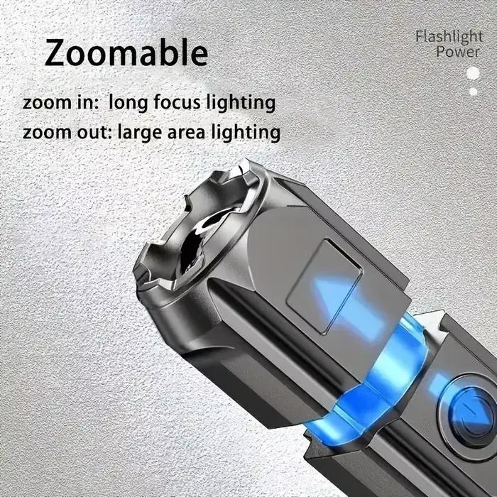 Lampe torche LED tactique rechargeable - 100 000 lumens étanche pour pêche, chasse et camping