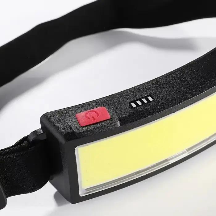 Lampe frontale LED COB puissante rechargeable Type-C intégrée étanche pour pêche camping randonnée