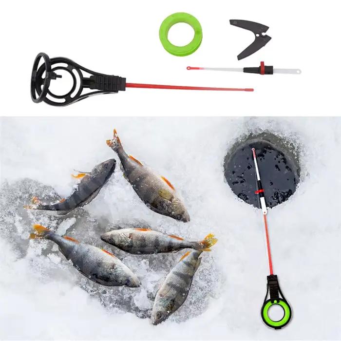 Canne à pêche sur glace mini portable hiver plastique ABS démontable étanche avec pointe remplaçable