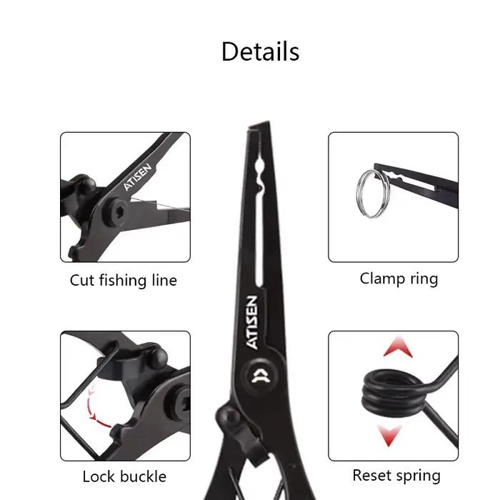 Pince multifonction pêche avec grip à poissons ABS portable pour leurres et montages