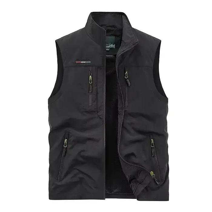 Veste cargo sans manches pêche chasse randonnée 2024 homme photographe camping vêtements travail