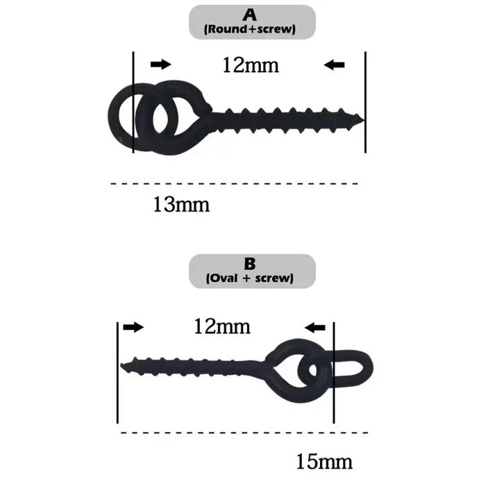 20 connecteurs d'appâts pour pêche à la carpe - D-rig chod rig européen avec vis annulaire rotative