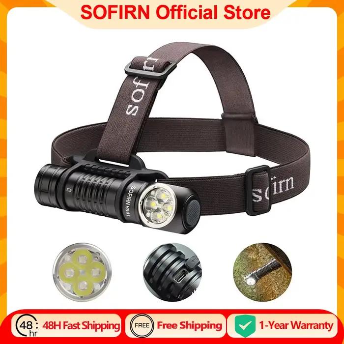 Lampe frontale SOFIRN HS41 4000lm rechargeable USB-C avec LED SST20 pour pêche professionnelle nocturne