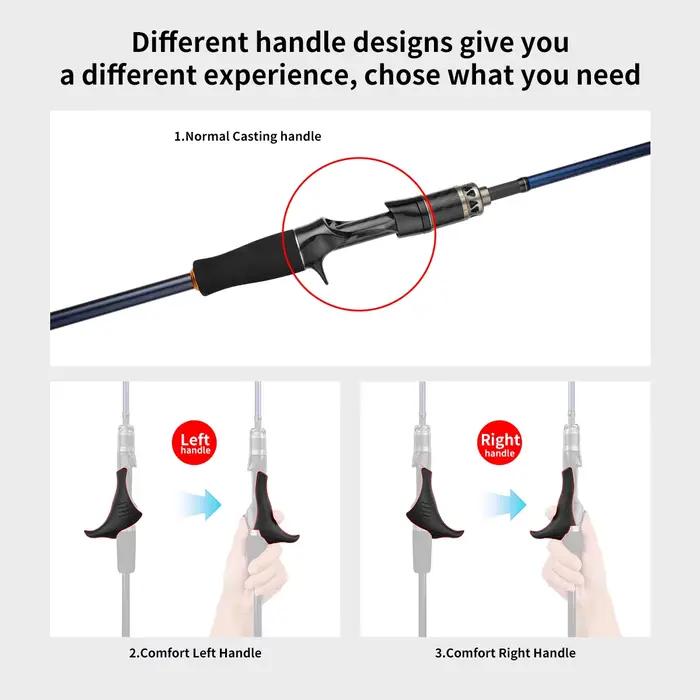Canne poulpe 1.75m avec pointe titane - Canne baitcasting pour pêche en bateau, guides spirale confortables