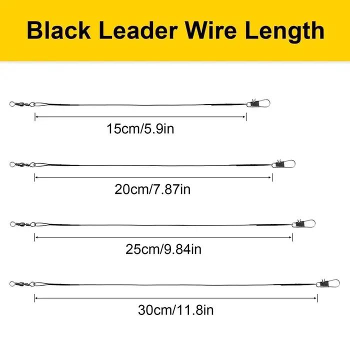 Ligne de pêche anti-dent acier 20 pièces avec émerillon leader 15 20 25 30 cm pour carnassiers