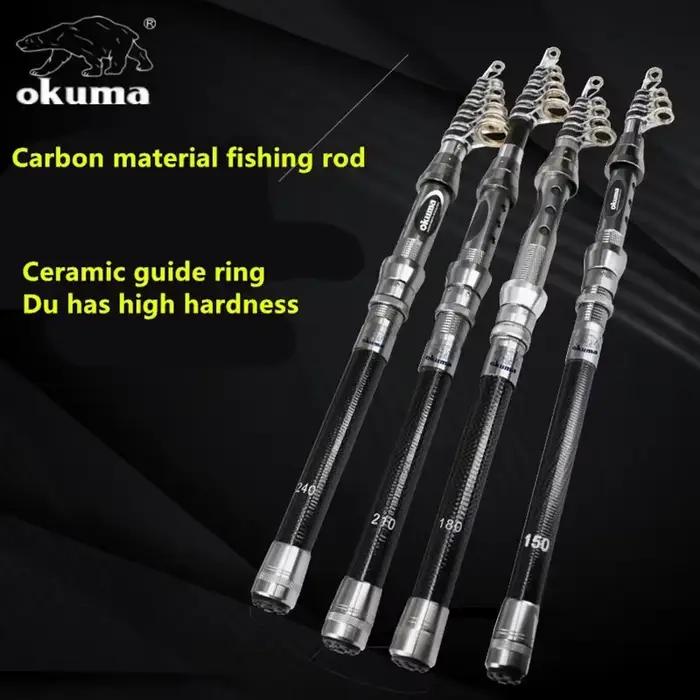 Canne spinning OKUMA New Carbon Rock 1.5-2.7m avec anneaux céramique, pour pêche rocheuse et mer