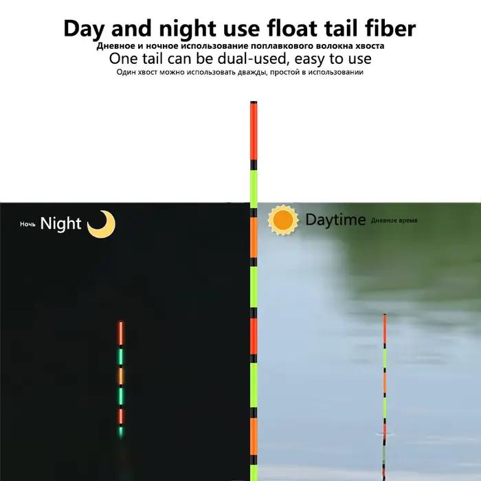 Kit DIY fibres pour queue de flotteur jour/nuit - tube et fibres 20CM pour pêche lac rivière mer