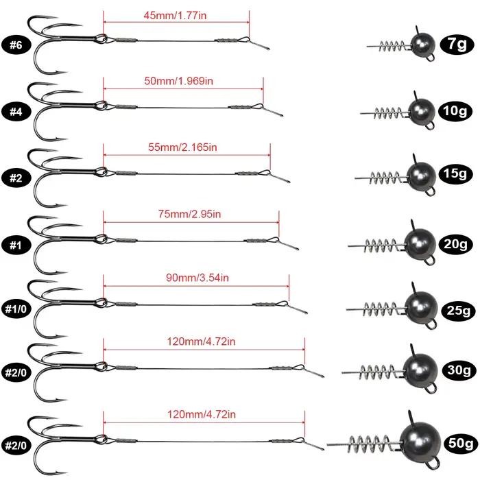 Montage stinger 9KM pour brochet avec tête plombée et hameçon triple - Accessoire pour leurres souples
