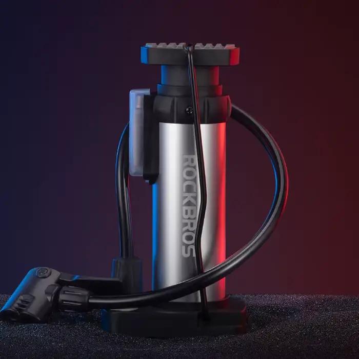 Pompe à pied ROCKBROS portable 100PSI - Gonfleur VTT et vélo de route pour pêcheurs cyclistes