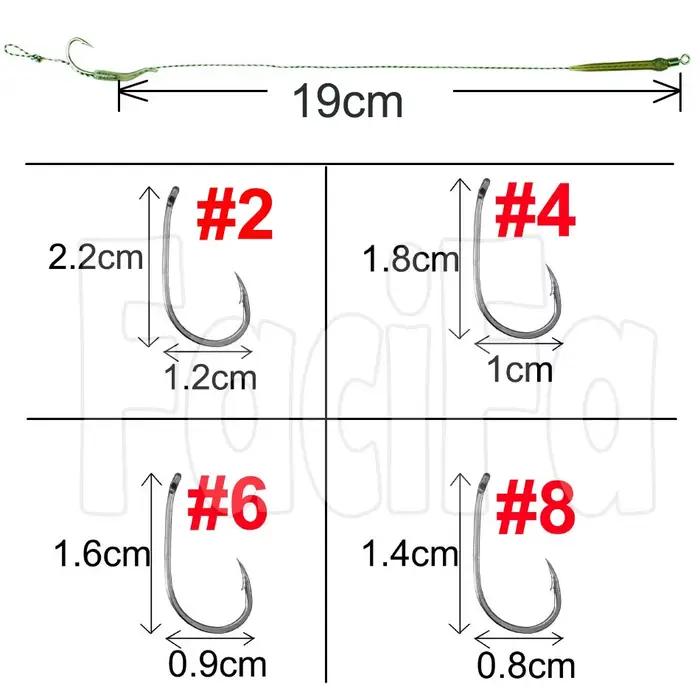 6 kits prêts à pêcher la carpe avec hameçons boilie et manchon anti-emmêlement pour pêche au coup