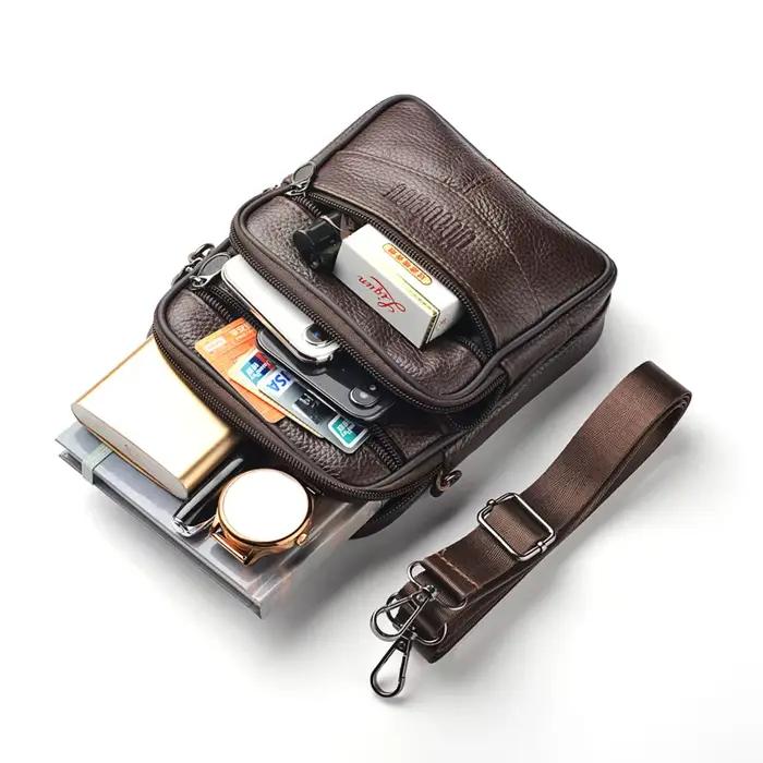 Sac messager cuir homme pêcheur professionnel rangement accessoires pêche voyage affaires quotidien