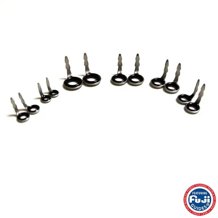 Anneaux Fuji ultra-légers CCLOG & BCLOG argent et fumé - 10 pièces pour réparation de cannes à pêche