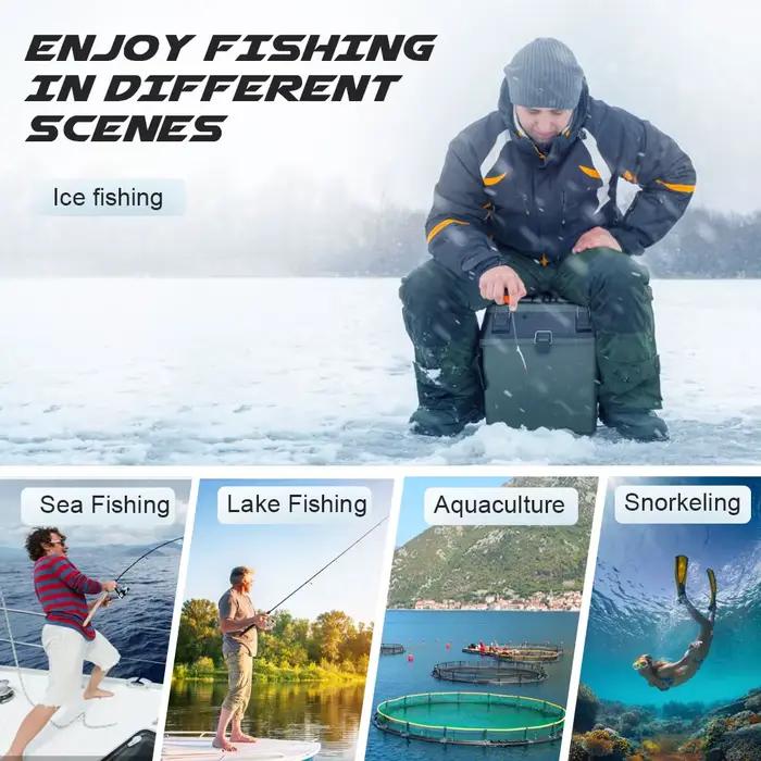 Caméra de pêche hivernale GAMWATER 7 pouces 30 LEDs - Fishfinder étanche IP68 pour glace, mer et rivière