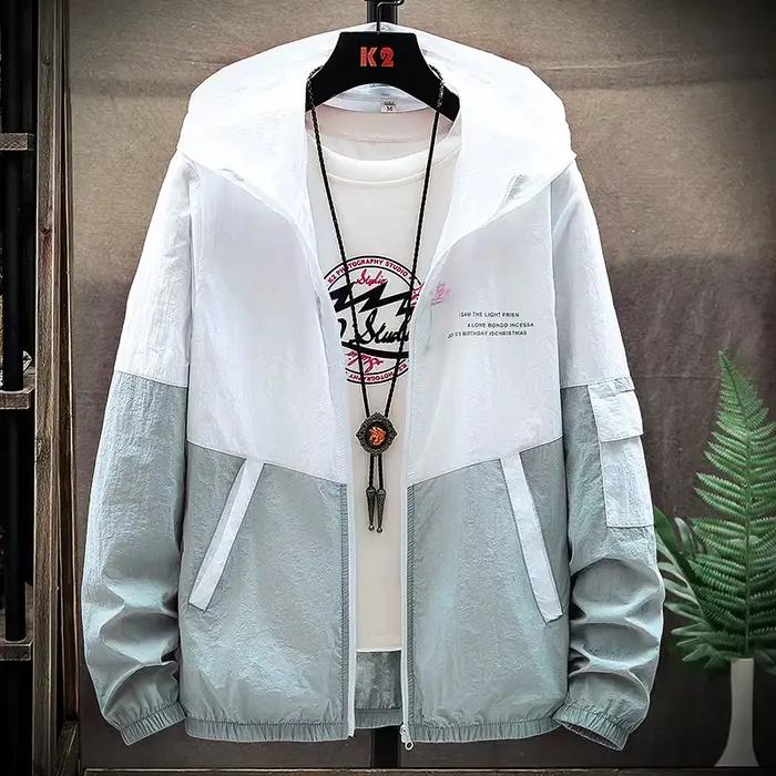 Chemise protection solaire été homme - Veste légère séchage rapide pêche estivale imprimé lettres