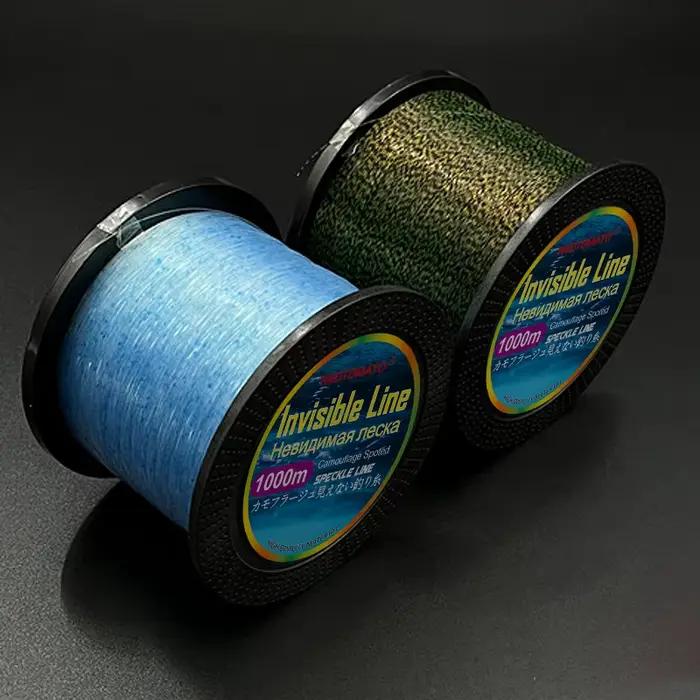 Ligne de pêche invisible 1000m monofilament 3D camouflage japonais speckle fluorocarbone coulante