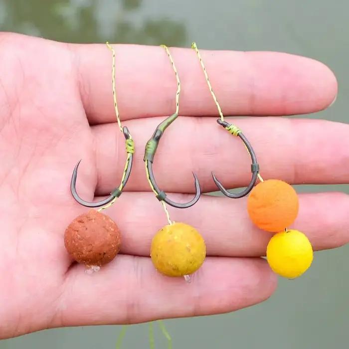Hameçons de pêche sans ardillon Hirisi 50 pièces, acier inoxydable haute teneur en carbone et résistants,