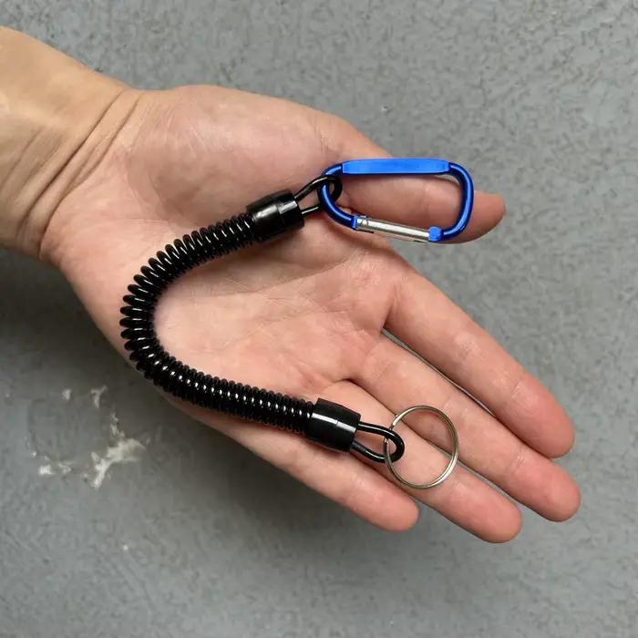 Lanyard de pêche anti-perte élastique et rétractable pour téléphone et clés, idéal camping et randonnée