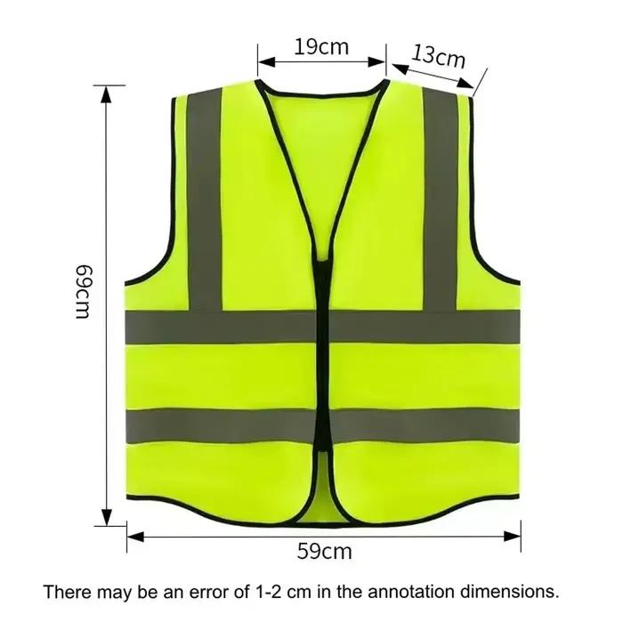 Veste sécurité haute visibilité pêche - Bandes réfléchissantes avant zip - Uniforme entrepôt pêche