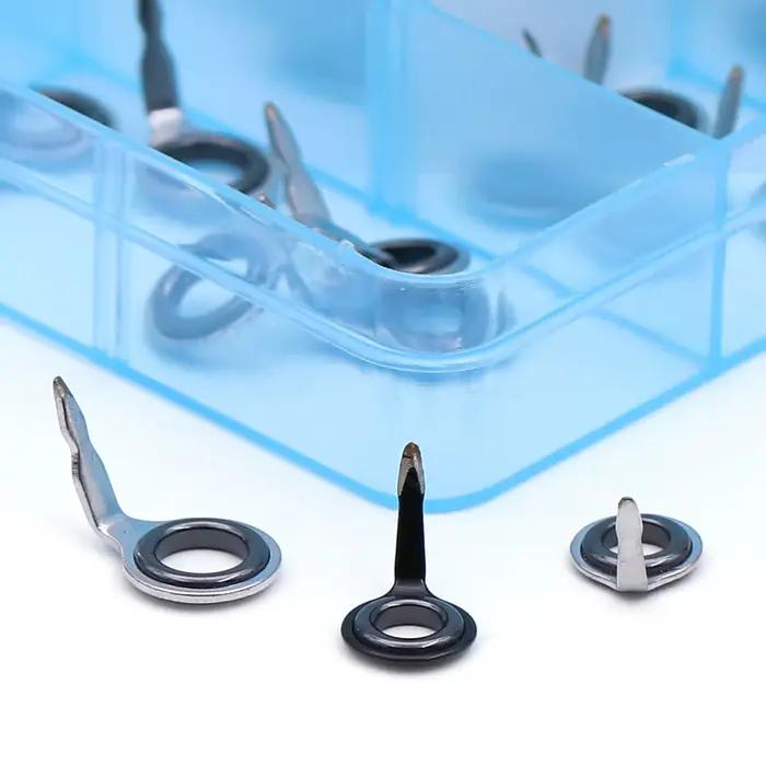 Kit anneaux guidage canne pêche 9KM 5~70 pièces réparation 1.5~6.8mm acier inox ceramique