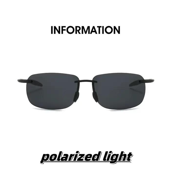 Lunettes de soleil polarisées ultra-légères TR90 sans monture colorées pour pêche et vacances UV400