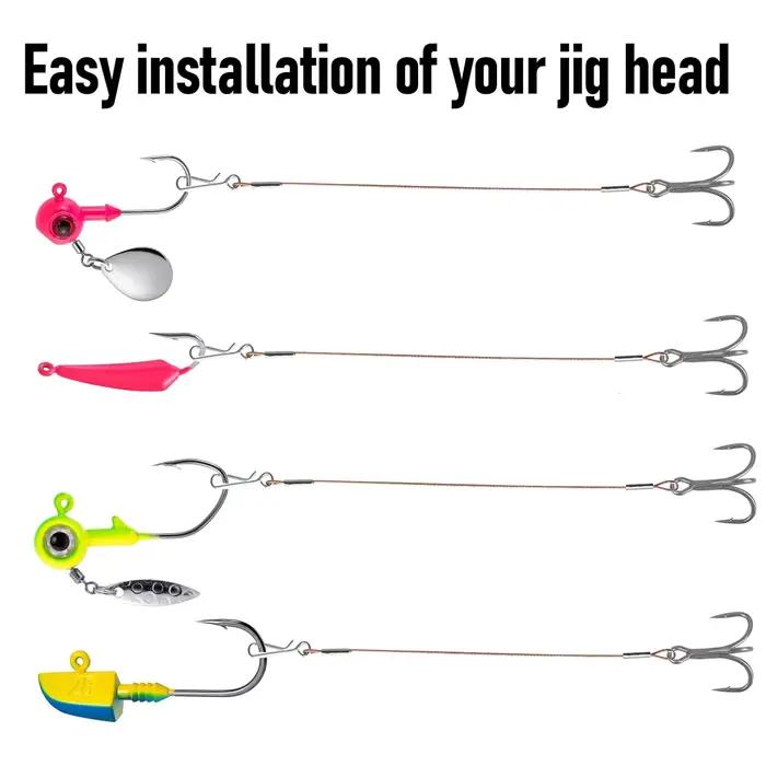 10 triples hameçons avec attache rapide - rigs stinger pour brochet et doré pêche leurres