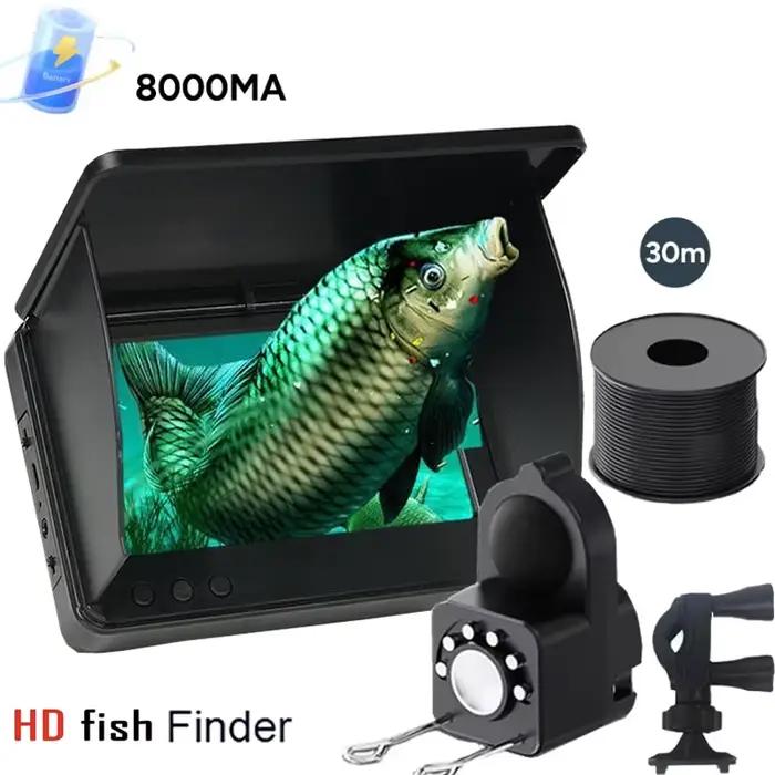 Caméra de pêche portable 1080P vision nocturne écran LCD 4.3" détecteur profondeur angle 130° pêche main