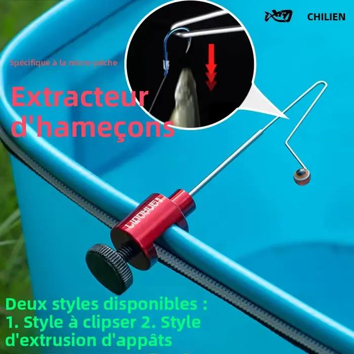 Dégorgeoir pêche micro-pêche pour petits poissons avec fonction extraction appâts et clip rapide
