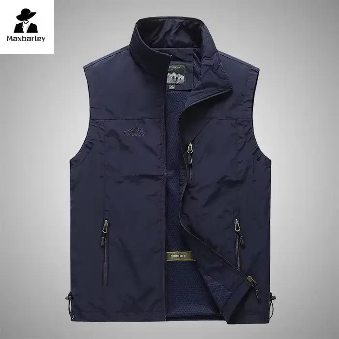 Veste sans manches homme pêche été léger loisirs extérieur photo veston décontracté jeune adulte