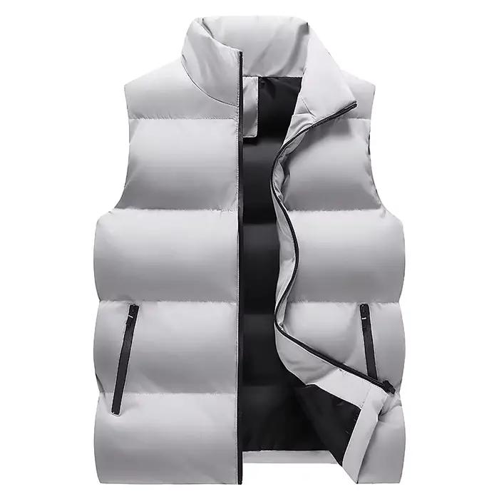 Veste sans manches chaude homme hiver en coton épais, coupe-vent et décontractée