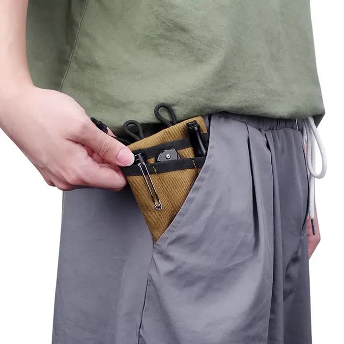 Organisateur de poche mini EDC - Pochette tactique pour couteau lampe et matériel pêche compact