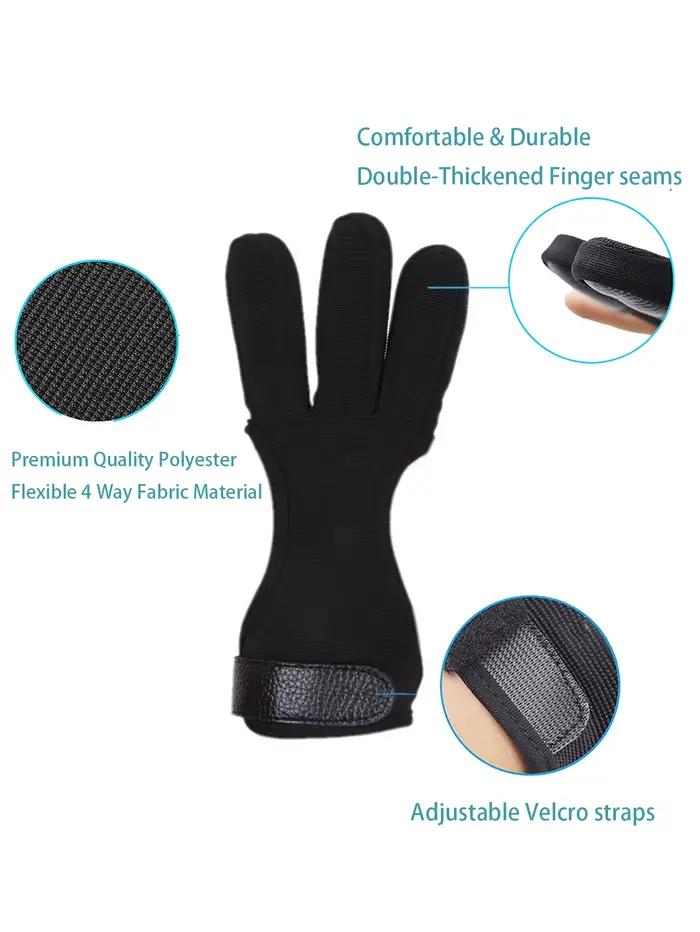 Gants de tir pêche trois doigts cuir protection débutants adultes adolescents accessoires chasse