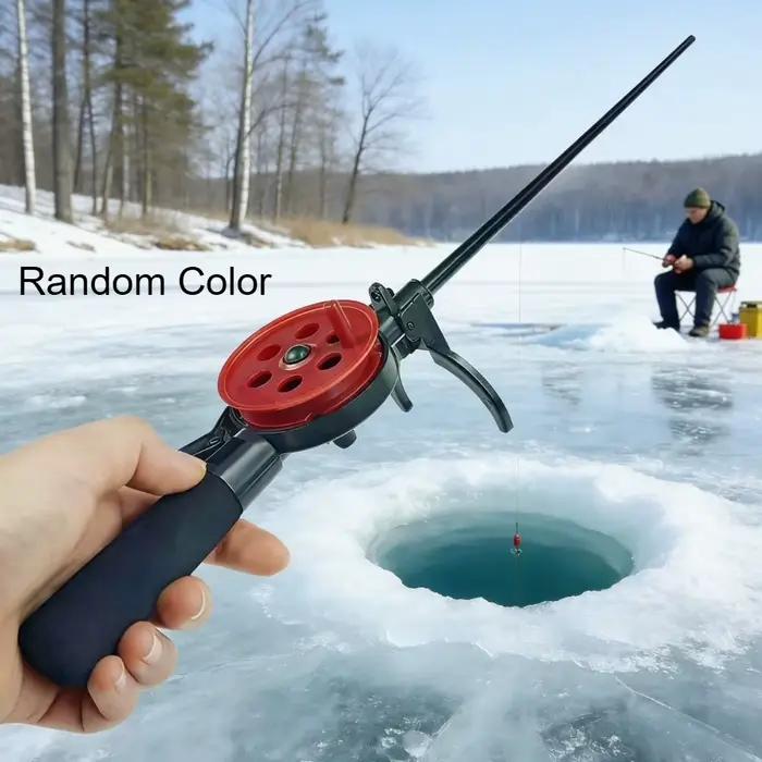Mini combo canne-moulinet pêche glace 33.5cm portable hiver mer pesca compact