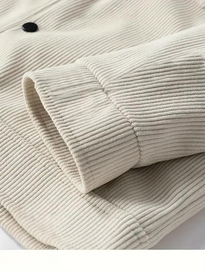 Veste velours côtelé homme pêche occasionnelle - Haut extérieur polyvalent toutes occasions