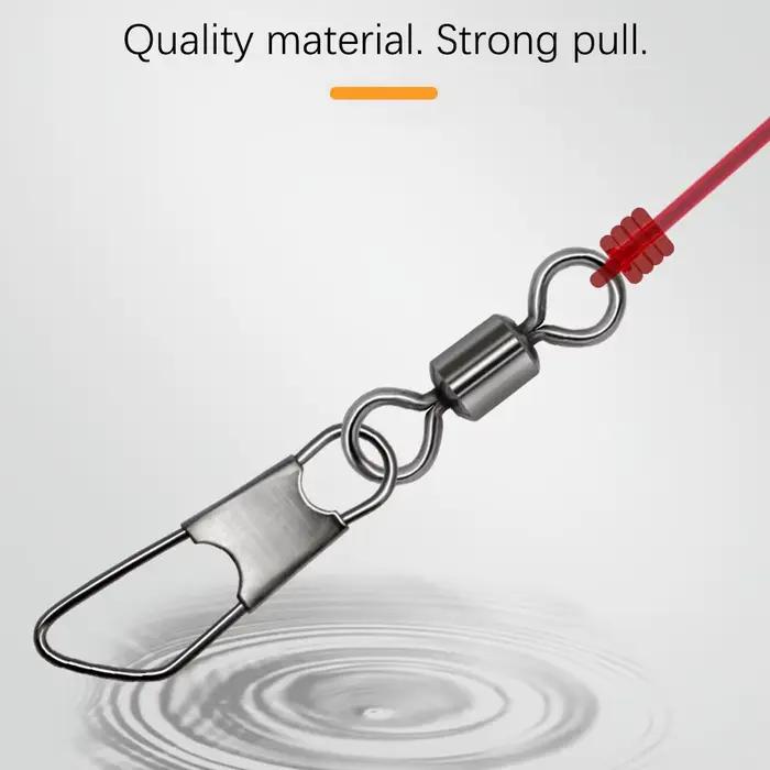 DNDYUJU 100 swivels de pêche type A en acier inoxydable pour connecteurs de leurres et pêche à la carpe