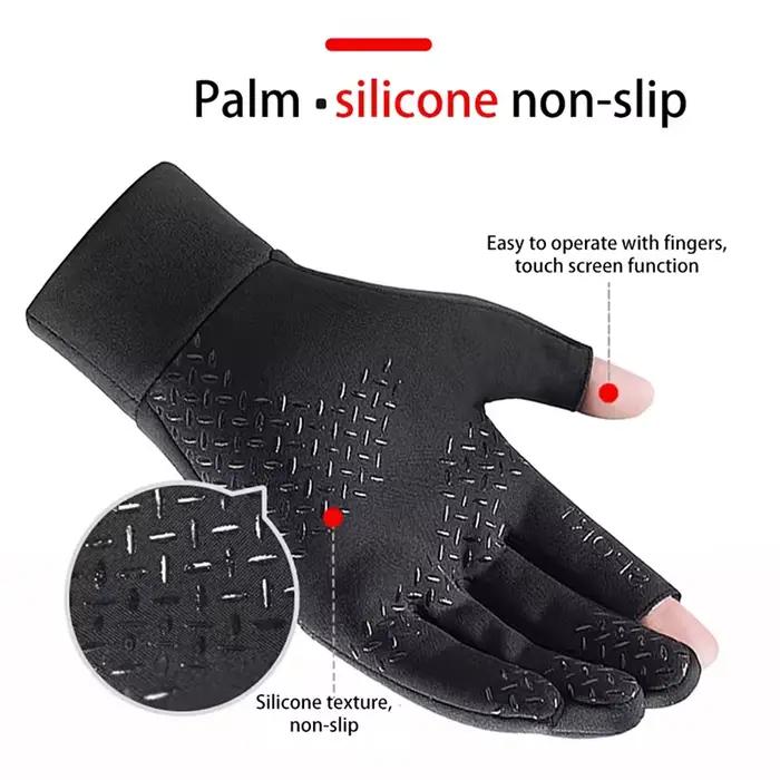 Gants pêche hiver chauffants anti-dérapants écran tactile pour hommes et femmes pêche sportive