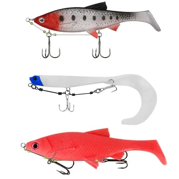Rig stinger Topranc 3 tailles avec hameçons doubles et connecteur liège pour pêche du brochet