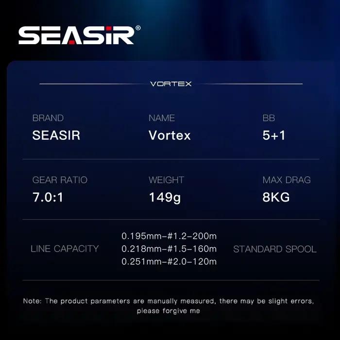 Moulinet baitcasting Seasir Vortex 149g ratio 7.0:1 haute vitesse 5+1BB frein 8kg eau douce salée