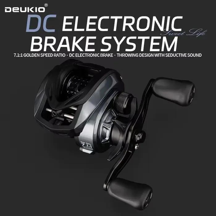 Moulinet baitcasting électrique DEUKIO DC pour carpe - Ratio 7.1:1 avec système électronique