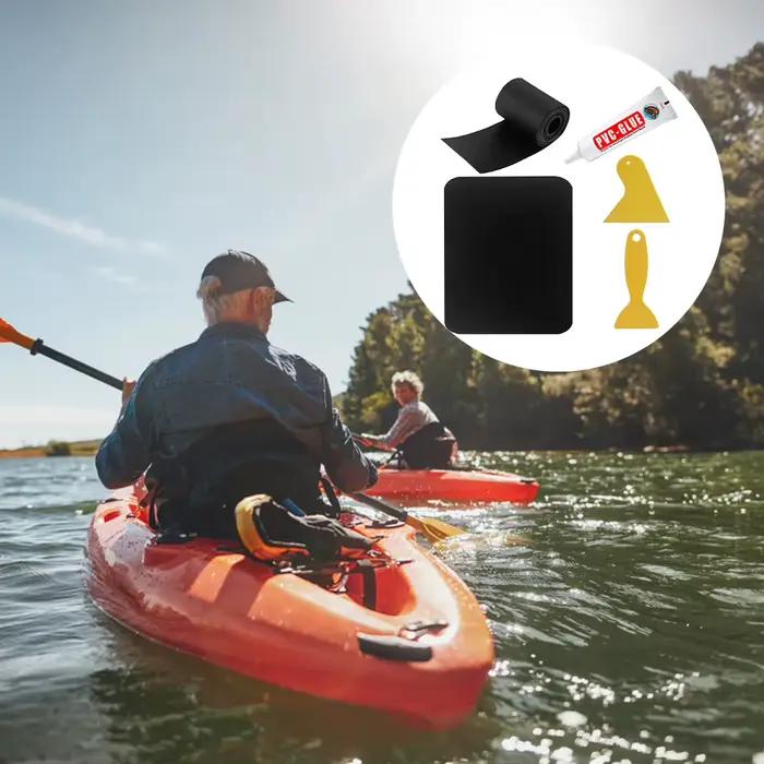 Kit réparation bateau gonflable - 5 pièces patchs PVC colle étanches kayak piscine canoë matelas air