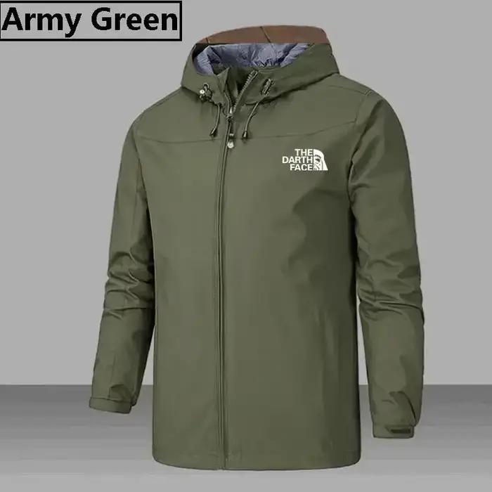 Veste coupe-vent imperméable homme 2025 - Parka à capuche zippée - Randonnée printemps automne