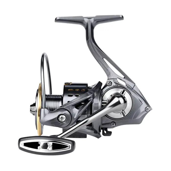 Moulinet de pêche spinning DEUKIO 5.2:1 - Moulinet mer et eau douce avec frein MAX 15lbs et bobine métal