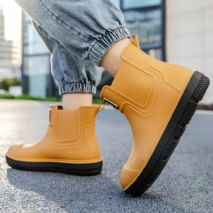 Bottes pluie couples antidérapantes semelle épaisse cuisine travail hommes femmes adultes pêche EVA