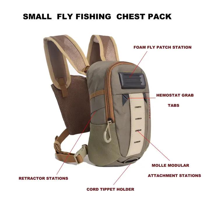 Sac de poitrine ultraléger multi-usages polyester pour pêche à la mouche et plein air occasions spéciales