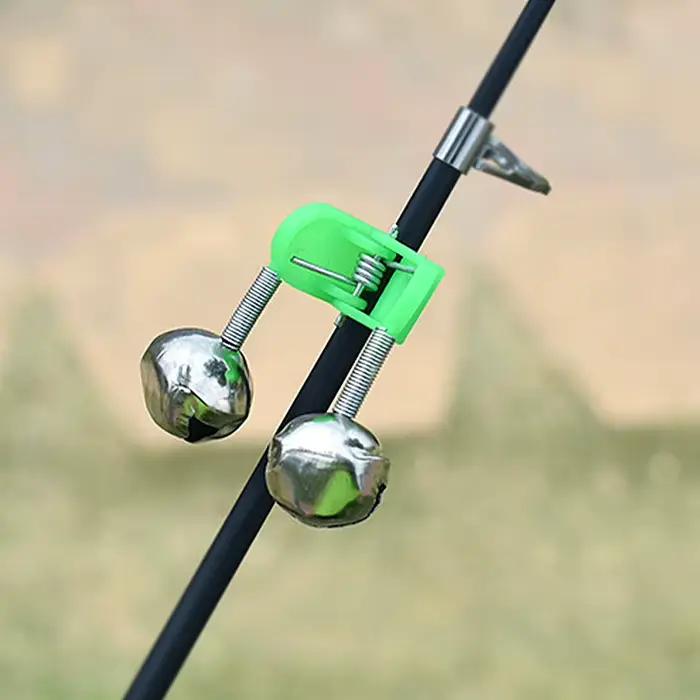 Lot de 5/10 alarmes de touche à clip pour canne à pêche en ABS vert - Indicateurs de morsure accessoire pêche