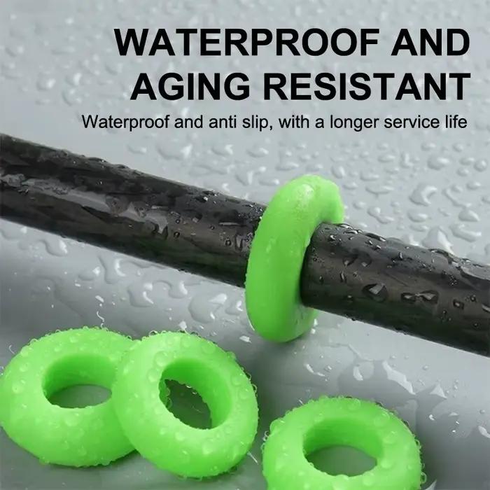 10 anneaux anti-dérapage pour canne à pêche - Bagues silicone arrêt canne anti-glisse