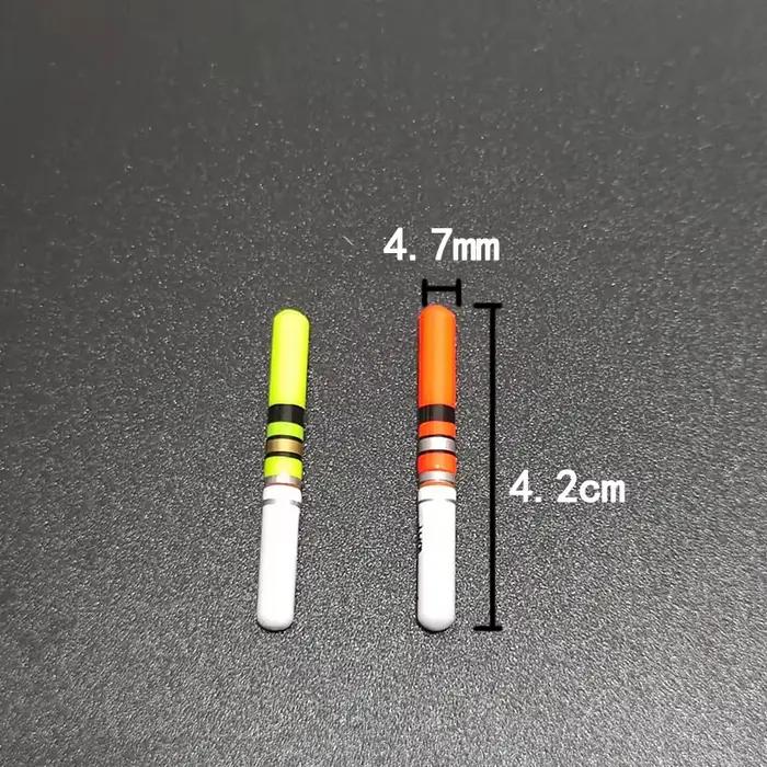 10 bâtons lumineux LED pour flotteurs nocturnes - Vert et rouge avec piles CR322/CR425