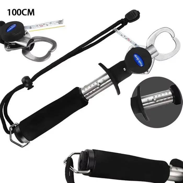 Pince coupe-grippe poisson pliable acier inox avec balance et mètre intégrés pour carpe et pêche