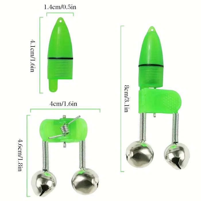 Sonnettes d'alarme de touche LED pour canne à pêche - Indicateur lumineux pour pêche nocturne avec double clochette