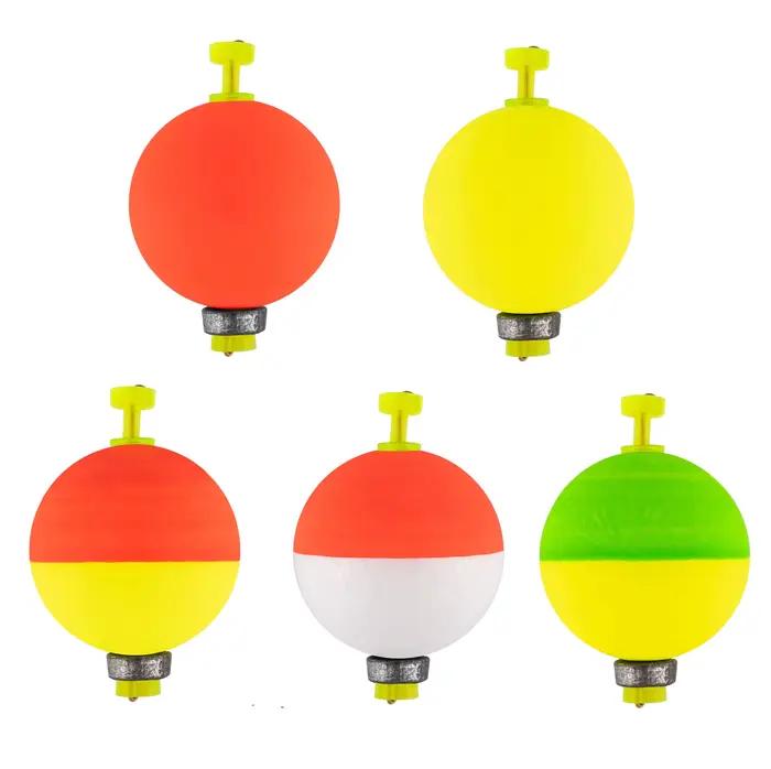 5 flotteurs de pêche en mousse EVA lestés ronds, indicateurs de touches pour bottom rig, brochet