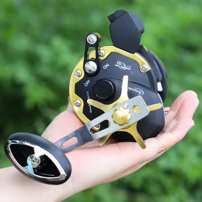 Moulinet Sougayilang pour pêche en mer, tambour rond, idéal trolling et bateau, robuste et fiable